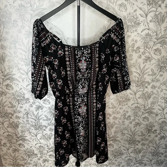 Maurices Black and White Floral Mini Dress - Picture 3 of 12